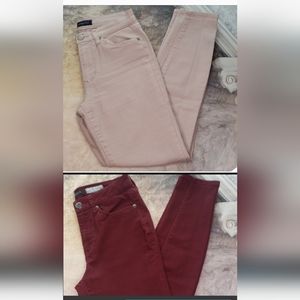 Bundle of 2 Aeropostale stretch high waisted mauve~maroon jeggings size 2